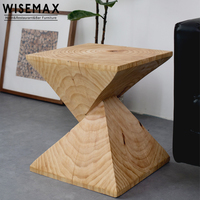 MEUBLES WISEMAX Prix de gros nordique naturel en bois massif canapé table d'appoint carré salon table d'angle pour villa appartement