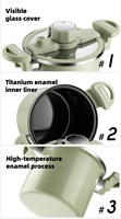 Casserole à micro-pression en émail avec logo personnalisé, couleur au choix, 4L, conduction rapide et uniforme de la chaleur, vente en gros