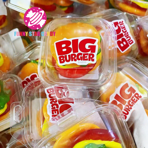 Personnalisé Grande Taille 50g <span class=keywords><strong>Burger</strong></span> Bonbons Halal Restauration Rapide Bonbons Hamburger Géant Fruité Bonbons Doux - Product Image 6
