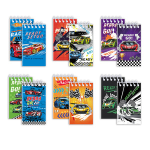 Racing Themed Spiral <b>Notebook</b> Mini Portable Student Diary Note Pad <b>Set</b> 12Pcs Colorful Car Design - Product Image 3