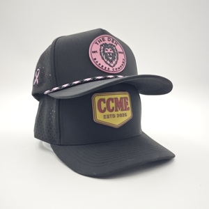 Casquette de golf professionnelle 5 panneaux unie imperméable avec logo en silicone personnalisé, faible MOQ, OEM, perforations laser, tenue monochromatique - Product Image 3