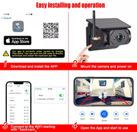 Caméra de recul Iposter solaire sans fil avec détection d'angle mort par IA, magnétique, rechargeable, compatible iOS et Android, 1080P