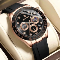 Jam Tangan Pria POEDAGAR 629 Fashion Luxury Quartz Chronograph Berkualitas Tinggi Tahan Air Jarum Bercahaya