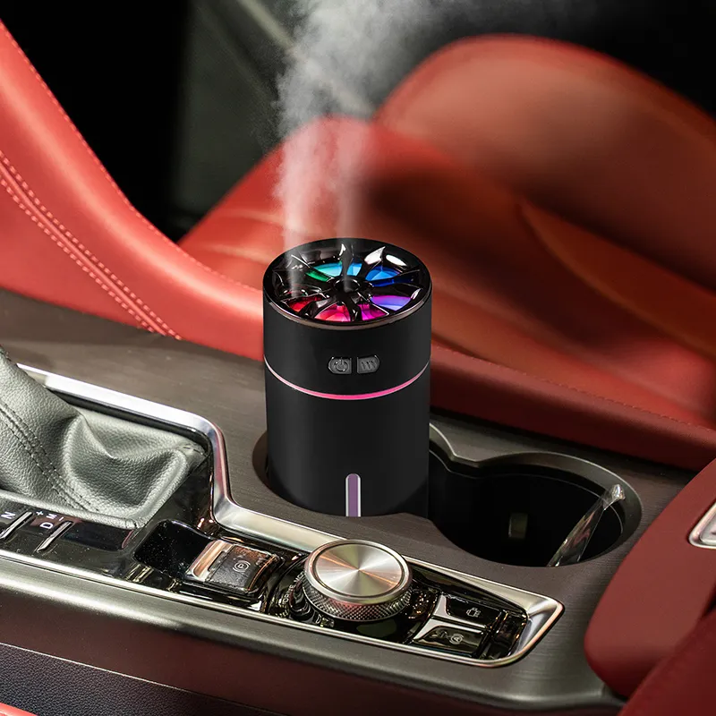 Difusor de aromaterapia para coche, humidificador de escritorio portátil de niebla fría, difusor de aroma de apagado automático con luz que cambia de Color