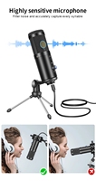 Micrófono de condensador portátil profesional para grabación de estudio, cancelación de ruido, brazo de montaje de choque, soporte de tijera, filtro Pop