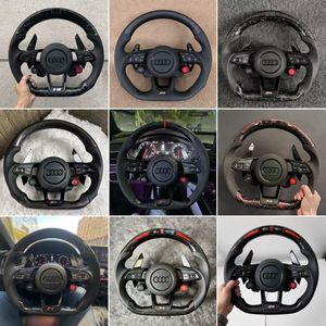 Volant en cuir personnalisé pour <span class=keywords><strong>Audi</strong></span> A5 A6 C6 C7 A7 R8 RS RS3 RS4 RS5 Q3 Q5 Q7 TT <span class=keywords><strong>A3</strong></span> A4 B8 S3 S4 S5 B9 RS6 RS7 - Accessoires automobiles - Product Image 6