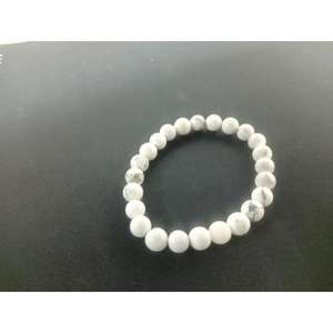 Pulsera Elástica Ajustable de Piedras Preciosas Blancas de Moda Personalizada de Fábrica, Pulsera Elástica con Cuentas de Piedras Preciosas - Product Image 5