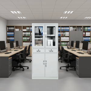 Armadio Metallico Homeera L85xW39xH180cm con Serratura, Armadietto per Ufficio, Design Moderno Salvaspazio, Tipo Rettangolare Verticale - Product Image 2