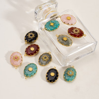 Pendentif de collier DIY en acier inoxydable avec bordure en pierre naturelle et cristal, pendentif de bijoux haut de gamme pour femme en acier titane