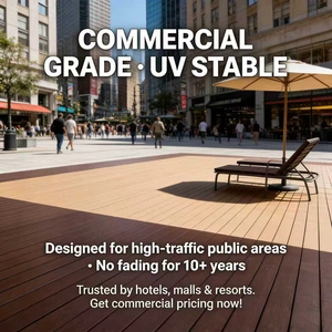 Tarima de Madera Compuesta WPC de Primera Generación en Oferta, Tablas de Alta Calidad con Acabado Moderno en Grano de Madera, Sistema de Clic para Jardín y Exteriores - Product Image 1