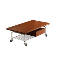 Table basse en pierre de style vintage, minimaliste, avec rangement, pour petit appartement, luxe léger, haut de gamme, mobile, nouvelle collection 2025