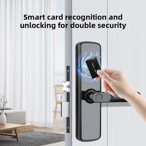 Cerradura Electrónica Inteligente para Puerta, con Huella Dactilar, Desbloqueo Remoto por Aplicación, Diseño Estilo Grafiti, Acero Inoxidable 201, para Puerta de Madera Sólida - Product Image 4
