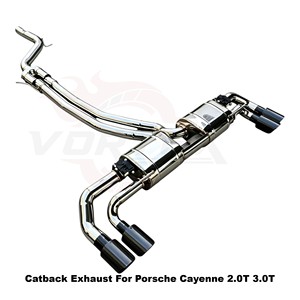Vortex SS304 Hybrid Catback <b>Exhaust</b> System With Vacuum Valve For Porsche Cayenne 2.0T 3.0T 2019-2025 - Product Image 2
