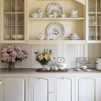 Meuble sous évier de cuisine modulaire en bois massif brun, design ouvert, armoire latérale complète, moderne, écologique, finition laquée, charnière, garantie 5 ans