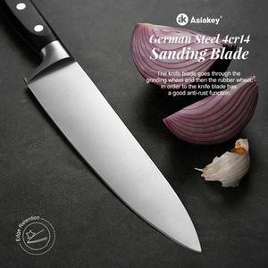 14ピース鍛造高炭素ドイツ鋼シェフのカトラリーブロックセット日本のナイフキッチンナイフセット木製ブロック付き - Product Image 3