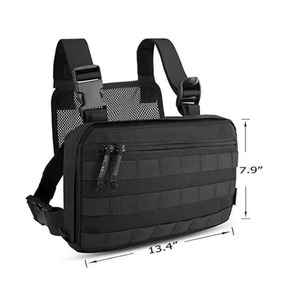 Bolsa táctica de pecho para senderismo y camping al aire libre, personalizada por fábrica BSCI, con bolsillo frontal y estilo militar. - Product Image 1