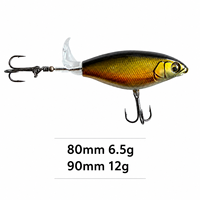 Leurre de pêche à surface flottante LUSHAZER avec hélice 80mm 90mm Whopper Plopper, appât dur pour achigan, brochet, perche, avec hameçon triple