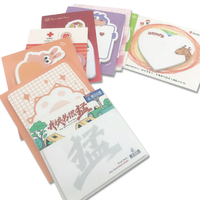 Bloc-notes adhésif de style mignon, forme carrée, en papier offset, avec impression de logo personnalisé, bloc-notes de bureau pour la prise de notes