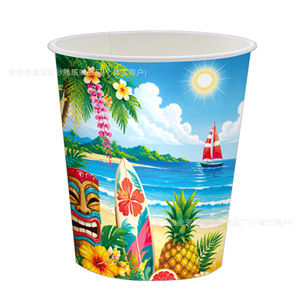 Summer Tropical Beach Party Tableware Set <b>Disposable</b> <b>Plates</b> Cups Napkins For Outdoor Celebration - Product Image 3
