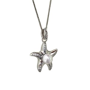 Accesorios de Perlas DIY, Colgante de Plata S925 con Soporte Vacío en Forma de Estrella de Mar y Cuentas Redondas de 5-6mm, Accesorio 31204DIY - Product Image 5