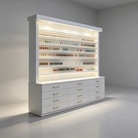 Support d'affichage de maquillage pour comptoir de magasin, vitrine, armoire d'exposition avec bande LED, comptoir d'exposition en bois