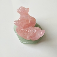 Décoration Feng Shui en cristaux naturels DIY, canard mandarin en cristal rose sculpté à la main, pour souvenir ou cadeau de mariage