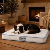 Matelas pour animaux de compagnie en silicone chaud et rafraîchissant pour l'hiver avec ressorts ensachés, housse amovible et lavable, design en tissu doux et épais