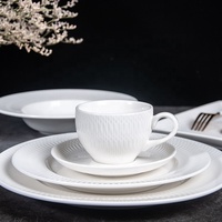 Service de table en porcelaine PITO Factory, personnalisé, blanc, en forme de bobine, pour dîner complet, banquet, mariage