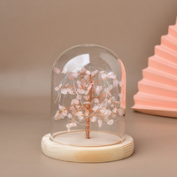 Arbre en pierres précieuses artistique avec fil de cuivre et éclats de pierres roulées pour la décoration de table et comme cadeau de Noël