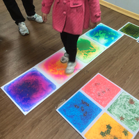 Loseta de Gel Cuadrada de 50 cm Personalizada de Fábrica, Tablero Transparente, Tapete Sensorial, Vinilo de Color, Líquido Lava, Losetas Transparentes para Piso
