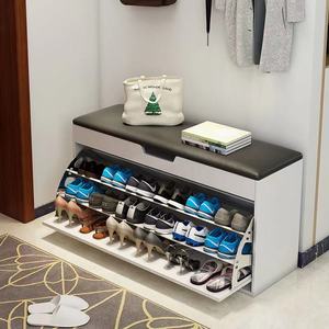 Entryway Furniture Modern Wooden Shoe Rack Cabinet Small Shoe <strong>Storage</strong> <strong>Bench</strong> With Soft <strong>Seat</strong> Cushion - Product Image 3