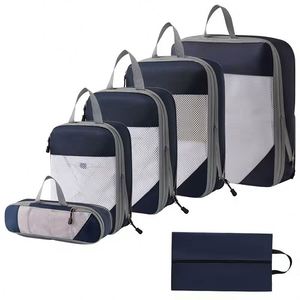 Wholesale Polyester Compression 6 Pcs Mesh Clothes Travel Luggage Organizer Set Packing Cubes - Product Image 1