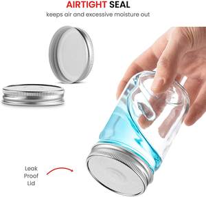 खाद्य भंडारण <span class=keywords><strong>16oz</strong></span> मेसन जार ग्लास नियमित मुंह चांदी धातु Lids के साथ कैनिंग जार - Product Image 5