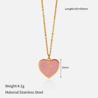Collier avec pendentif cœur en émail en acier inoxydable plaqué or 18 carats Qusediny, accessoire de mode