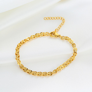 ชุดสร้อยข้อมือและสร้อยคอทรงหยดน้ำสำหรับผู้หญิง |   สแตนเลสสตีลชุบทอง 18K ดีไซน์สวยงาม ป้องกันการแพ้ กันน้ำ และไม่ซีดจาง - Product Image 5