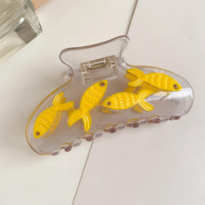 Pinza para el pelo de acetato con diseño de pez dorado transparente, accesorios bonitos para el cabello de mujer - Product Image 4