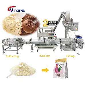 VTOPS Automatic Powder Filling Machine Premade Bag Filling 5g-5kg Weighing Filling Easy To Clean Hopper