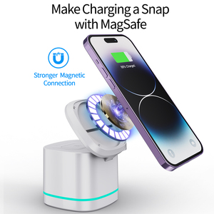 Productos de Tendencia 2026, <span class=keywords><strong>Cargador</strong></span> <span class=keywords><strong>Inalámbrico</strong></span> Magnético <span class=keywords><strong>3</strong></span> <span class=keywords><strong>en</strong></span> <span class=keywords><strong>1</strong></span> de 15W, Soporte para Teléfono Móvil, Base de Carga Inalámbrica - Product Image 4
