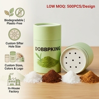 Conteneur de déodorant en poudre biodégradable personnalisé avec tamis, tube cylindrique en papier kraft, boîte d'emballage cosmétique pour poudre libre