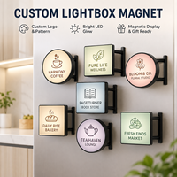 Aimant de réfrigérateur lumineux personnalisé avec boîte à lumière LED, affichage de logo, décoration magnétique pour réfrigérateur, pour cafés, magasins, événements et cadeaux