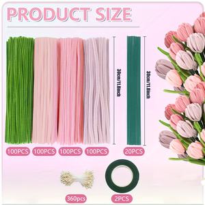 Kit de Ramo de Lavanda DIY de 782 Piezas - 400 Tallos de Chenilla, 360 Estambres, 20 Alambres Florales y 2 Cintas de Jardinería con Video Tutorial - Product Image 5