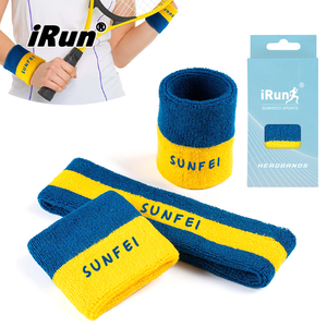 Cinta para la Cabeza Deportiva <span class=keywords><strong>IRun</strong></span> para Correr, Fútbol, Tenis, Absorbente de Sudor, con Logotipo Bordado Personalizado, de Algodón y Felpa - Product Image 1