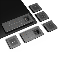 Interrupteur mural intelligent KNX pour système domotique, bouton en métal brossé, panneau 3/4, interrupteur poussoir, norme européenne 24V DC, interrupteur intelligent KNX