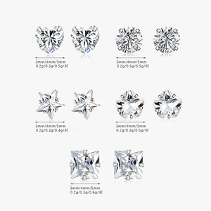 Pendientes de tuerca de circón cuadrado de Plata de Ley 925 auténtica a la moda para mujer, joyería fina clásica, accesorios minimalistas para Piercing de oreja - Product Image 5