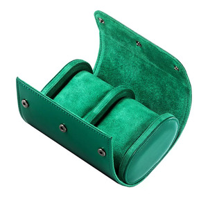 Trường hợp sang trọng duy nhất 3 khe cắm Bánh xe lăn du lịch tùy chỉnh con lăn da đồng hồ hộp cuộn - Product Image 5