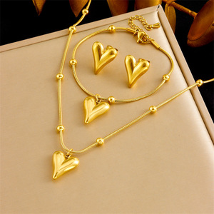 Nuovo europeo e americano Dinky braccialetti di perline distinti oro cuore ciondolo bracciale per il tempo libero ogni giorno indossare gioielli per le donne - Product Image 4