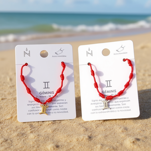 Cavigliera Zodiacale Gemini a Sette Stelle, Intrecciata Rossa in Acciaio Inossidabile, Gioiello Fatto a Mano per Donne, Cavigliere alla Moda - Product Image 2