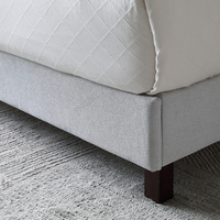 OEM ODM kasur Lits rembourrés modernes en tissu imperméable avec cadre de lit au design de luxe et tête de lit à boutons double éclairage complet