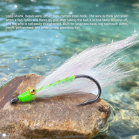 Mouche Crazy Charlie à tête perlée dorée, Streamer Krystal Flash Shrimp, Leurre à mouche en acier à haute teneur en carbone pour la pêche au bar en eau douce et salée