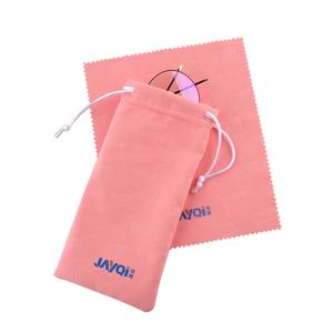 באיכות גבוהה מובלט מודפס לבן אפור ורוד רך Microfibre משקפיים תיק, לוגו מותאם אישית מיקרופייבר משקפי שמש פאוץ - Product Image 5